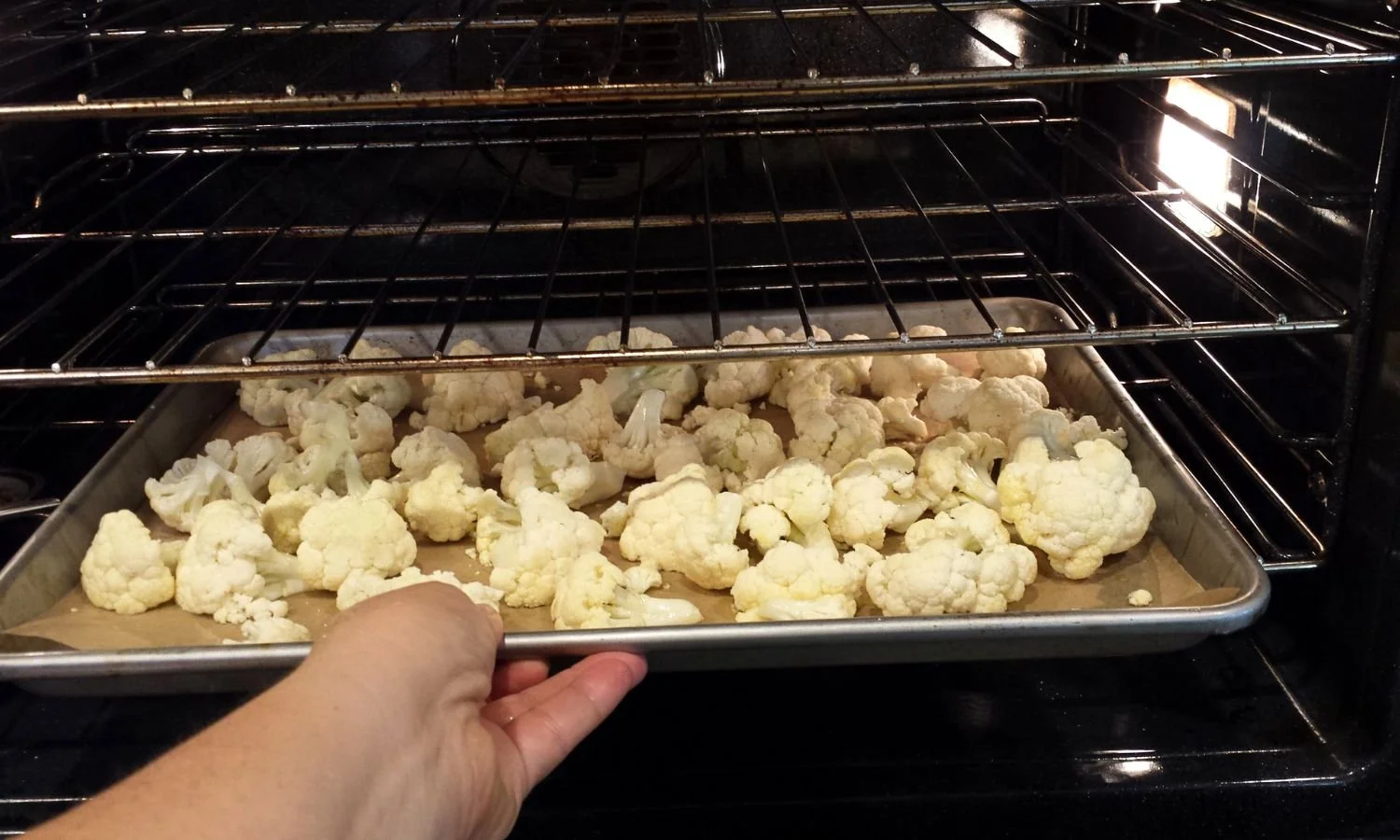 Cauliflower Florets in oven