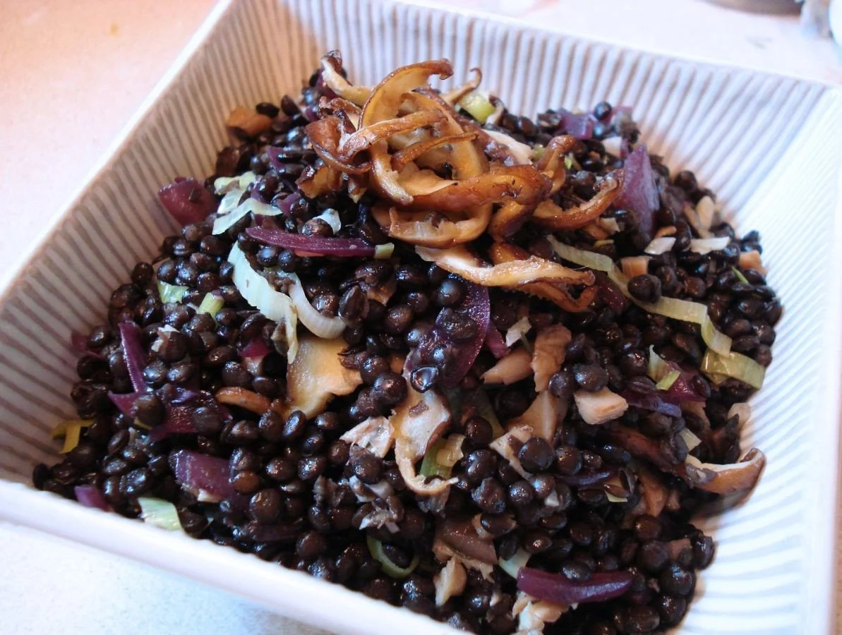 beluga lentils vegetarian dish