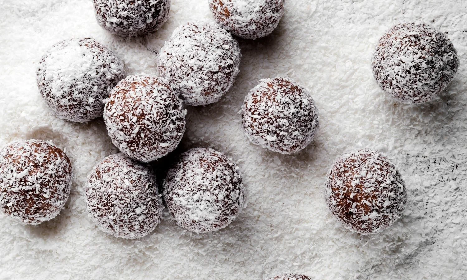 healthy chocolate truffles in coconut