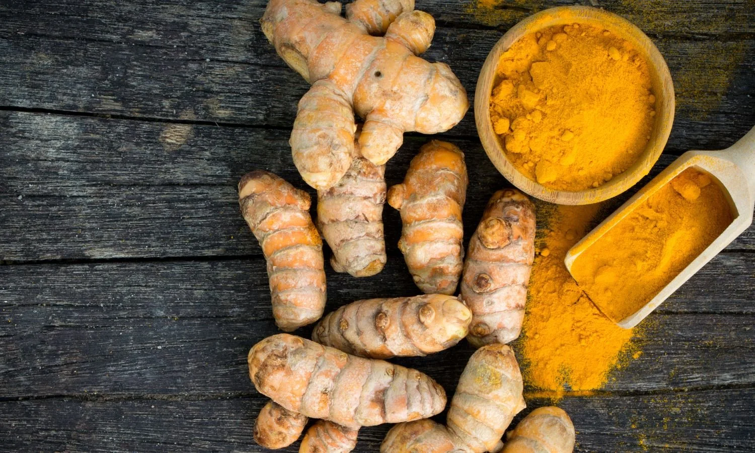 Fresh turmeric on board