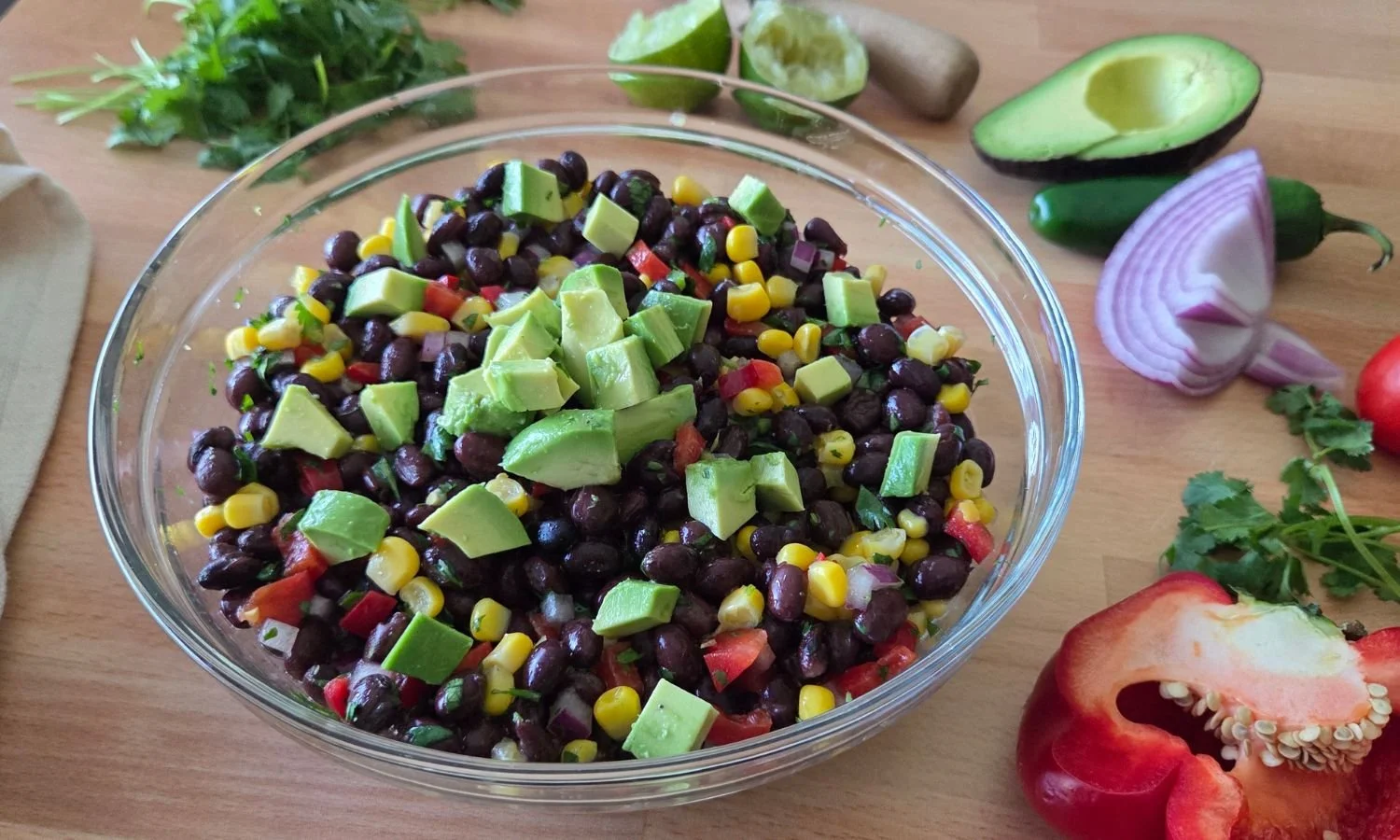 Black Bean Salad with avocado