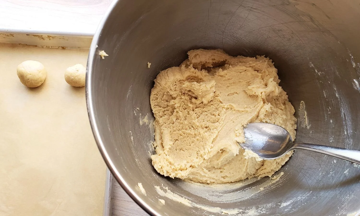 Gluten-Free Snickerdoodle dough in mixing bowl