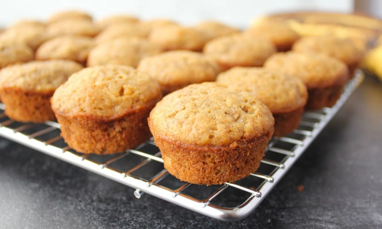 gluten free banana muffins on cooling rack