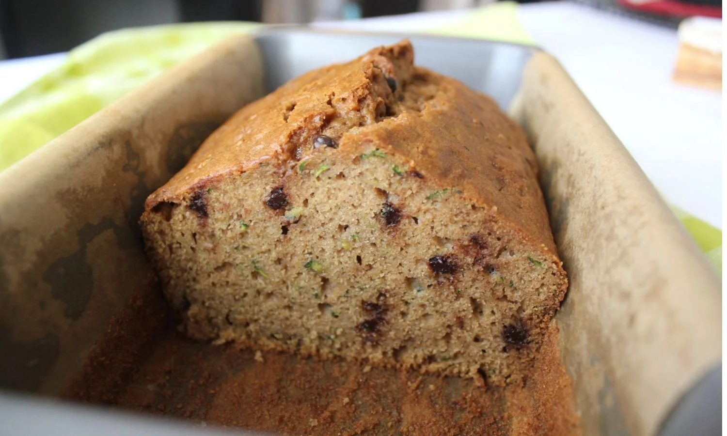 gluten free zucchini bread cut to see inside