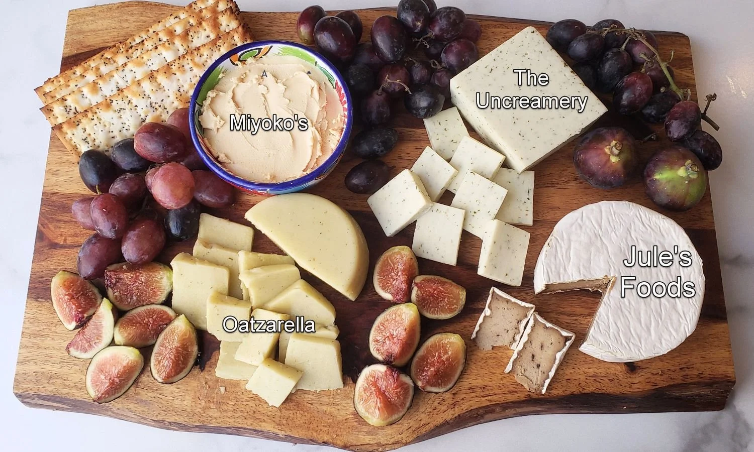 brands used on dairy free cheeseboard