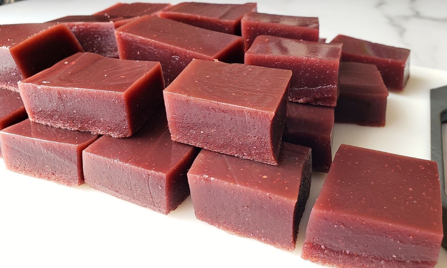 homemade berry gelatin squares