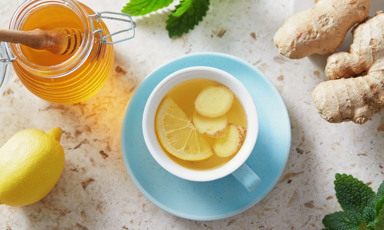 ginger lemon tea for winter colds
