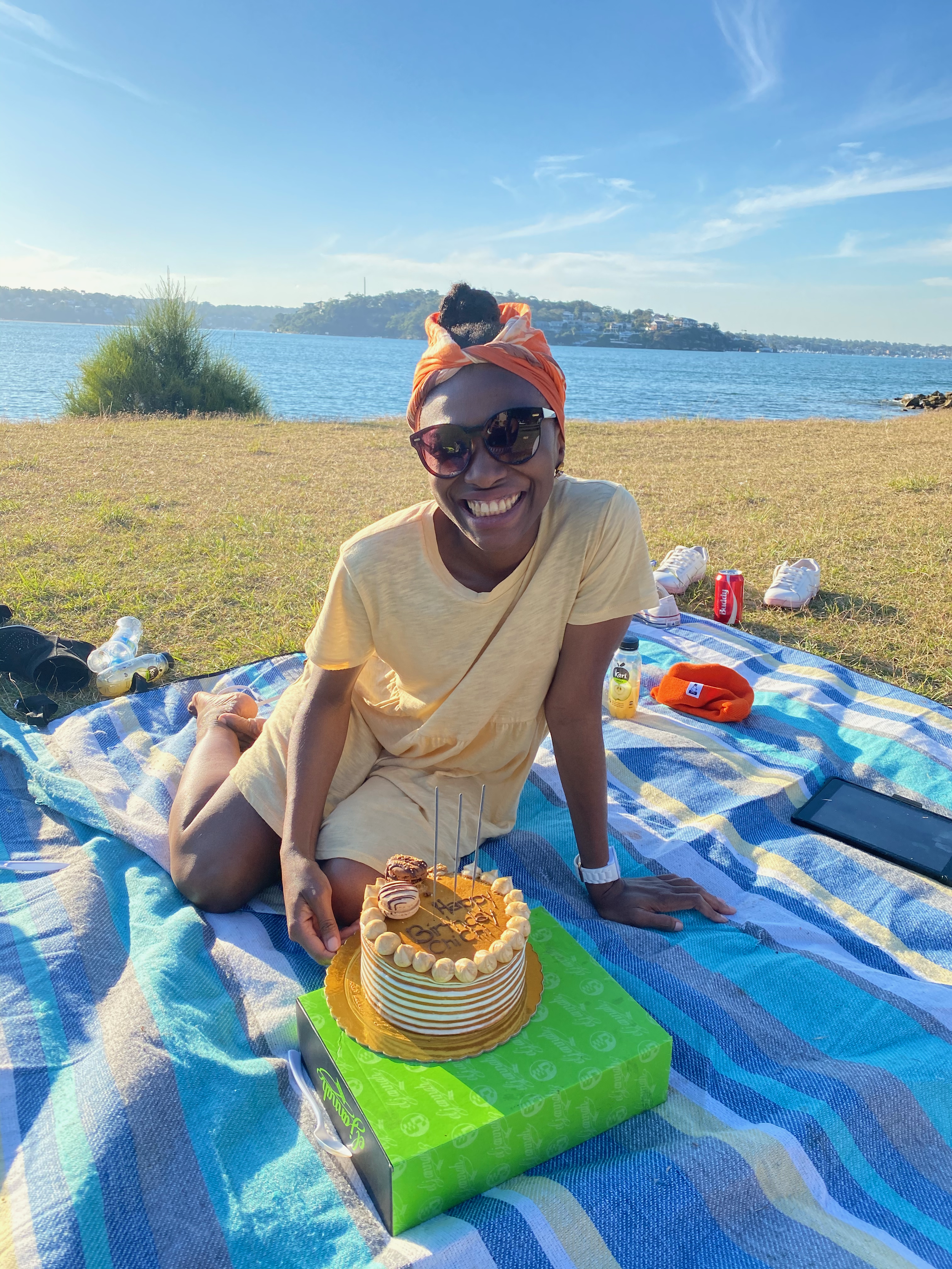 Chiemezie Nwosu smiling with a birthday cake
