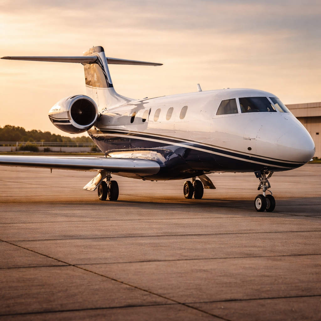 Private jet on a ramp representing aircraft detailing services in Dallas-Fort Worth