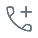 Icon of a telephone receiver with a plus sign