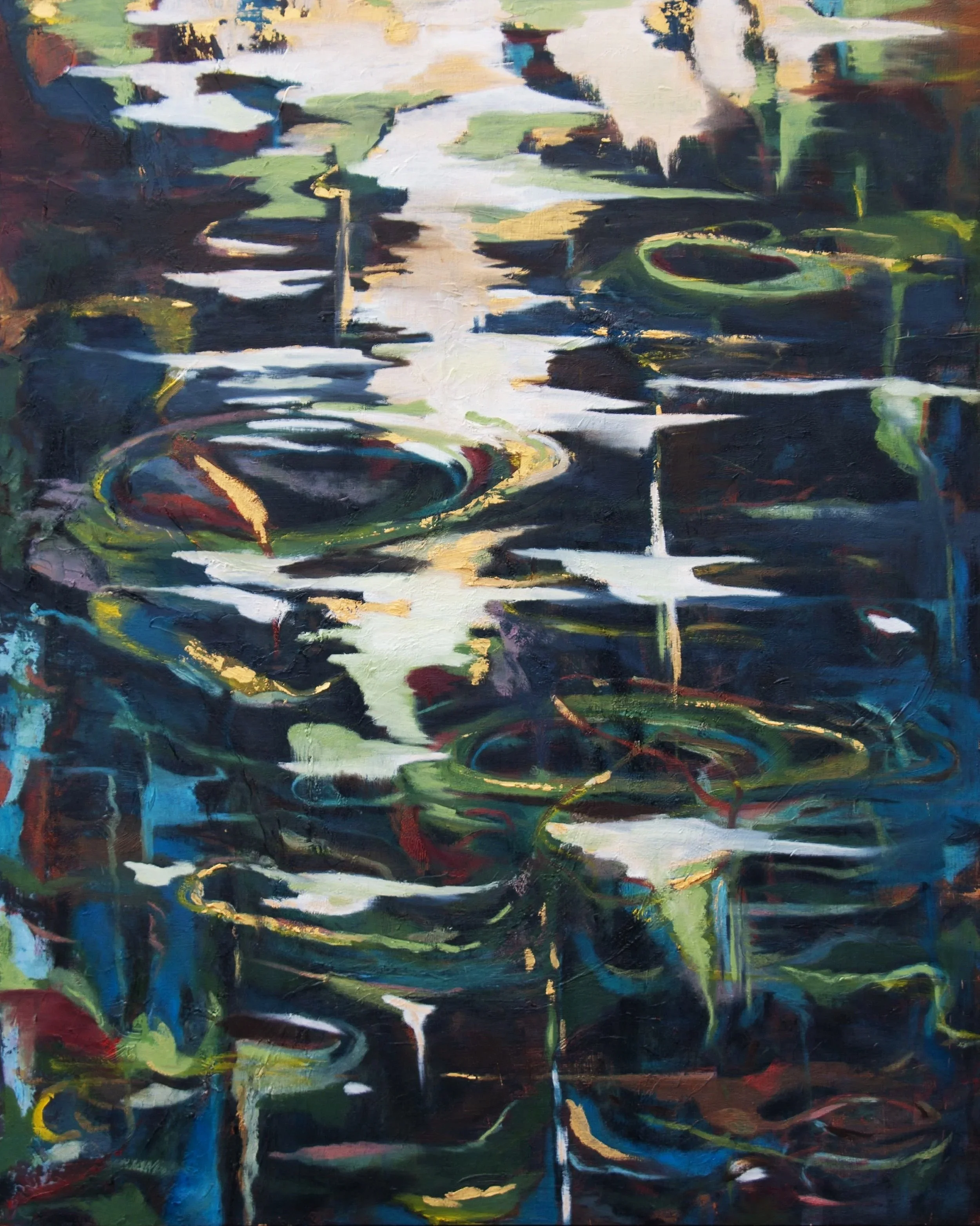 Light Show, 2026, oil & cold wax on board, 18X24 in