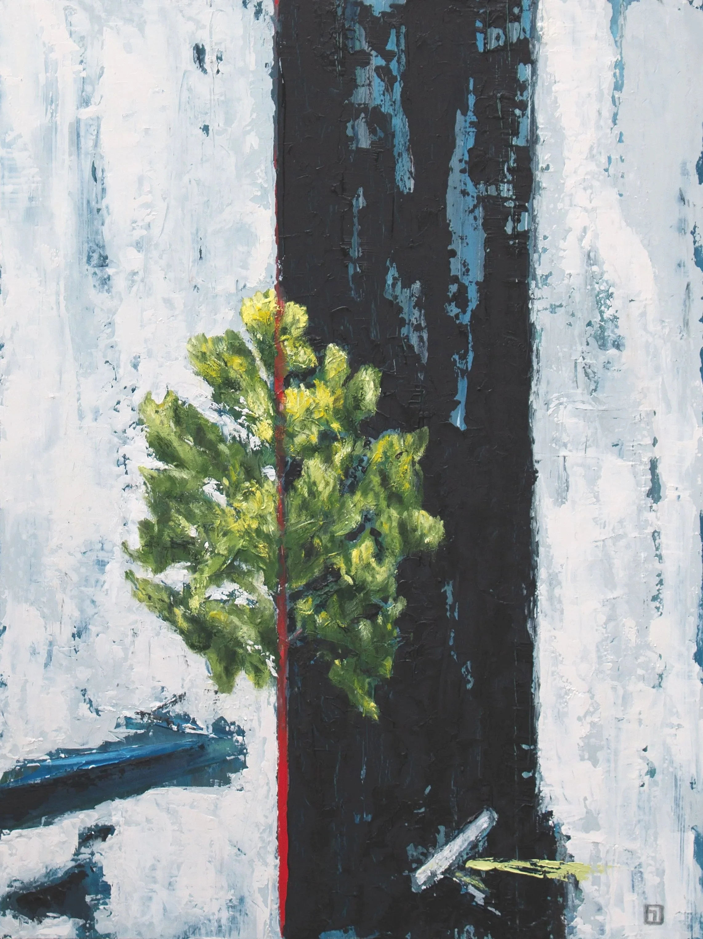 The Green Tree, 2025, oil & cold wax on board, 
18x24 in.