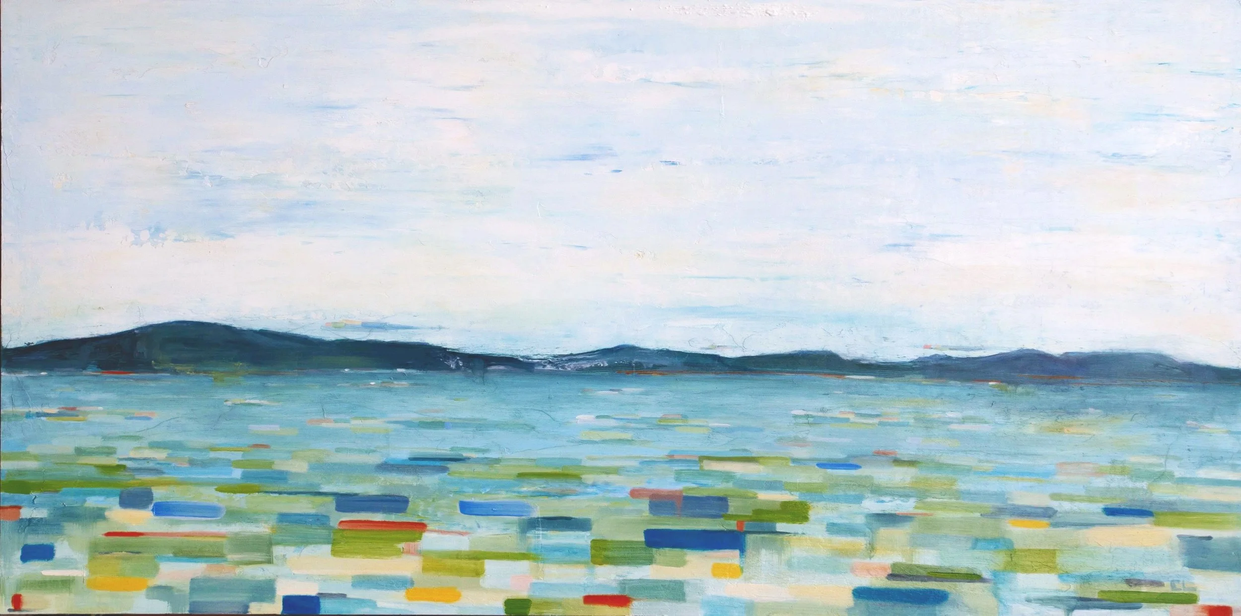 Horizon, 2021, oil on board,
48x24 in., private collection