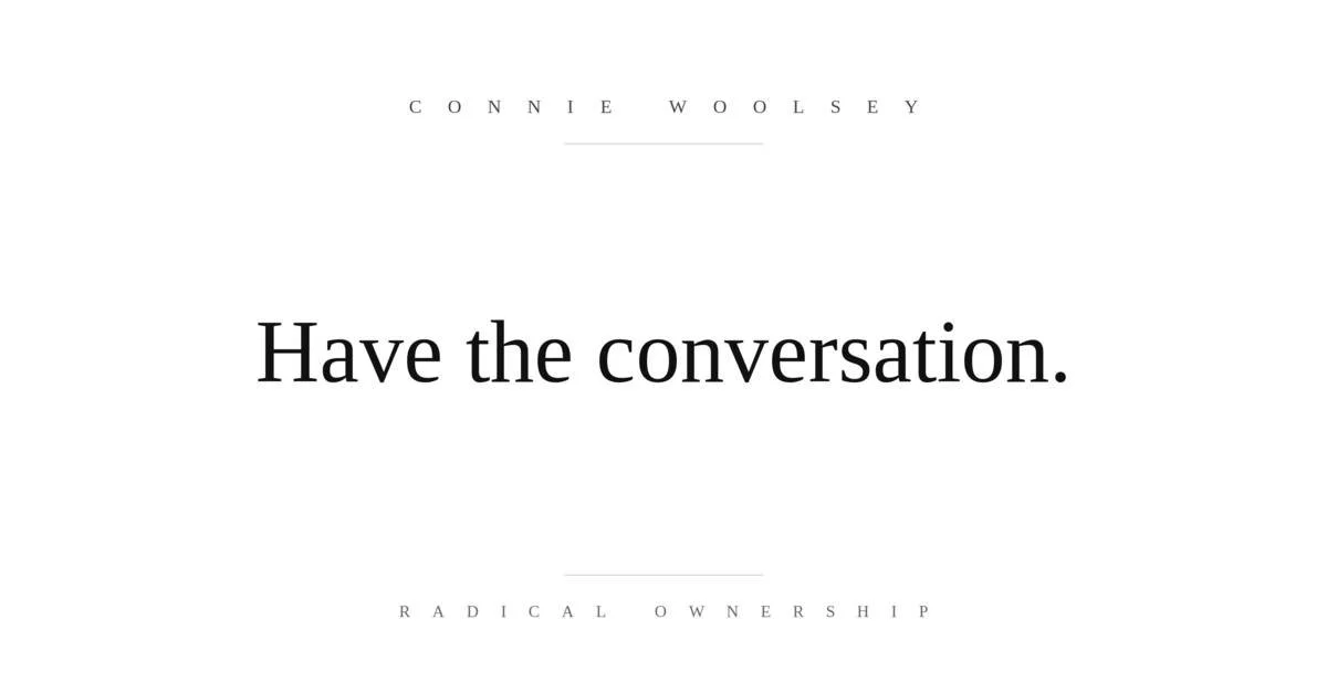 You've been circling a conversation. You know the one.

The reason you haven't had it isn't the timing. It's that having it means you stop pretending.

Have the conversation. The real one.

This morning's note of The Standard. In subscribers' inboxes