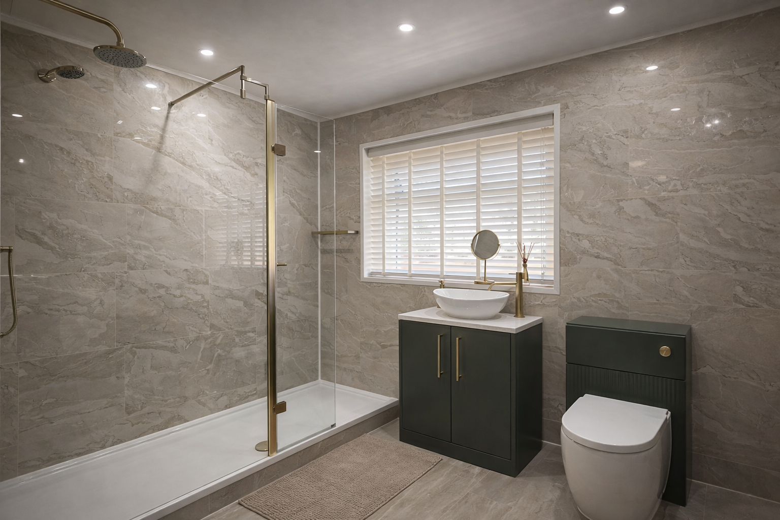 Full Bathroom Transformation From-