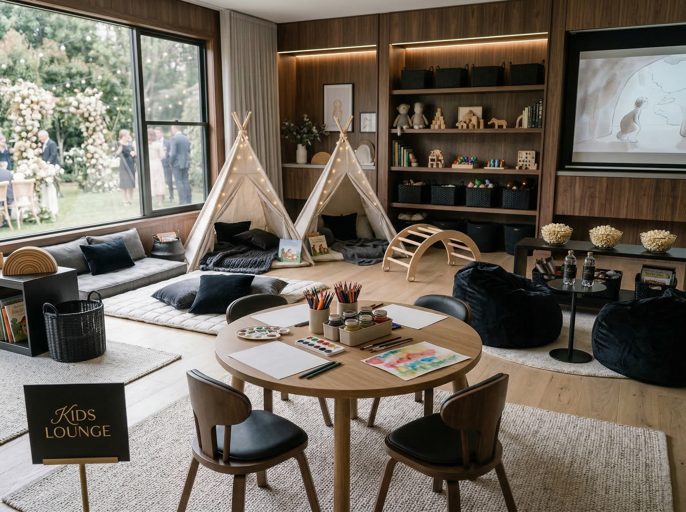 Wedding childcare Houston, kids lounge wedding, childcare for events, event babysitting services