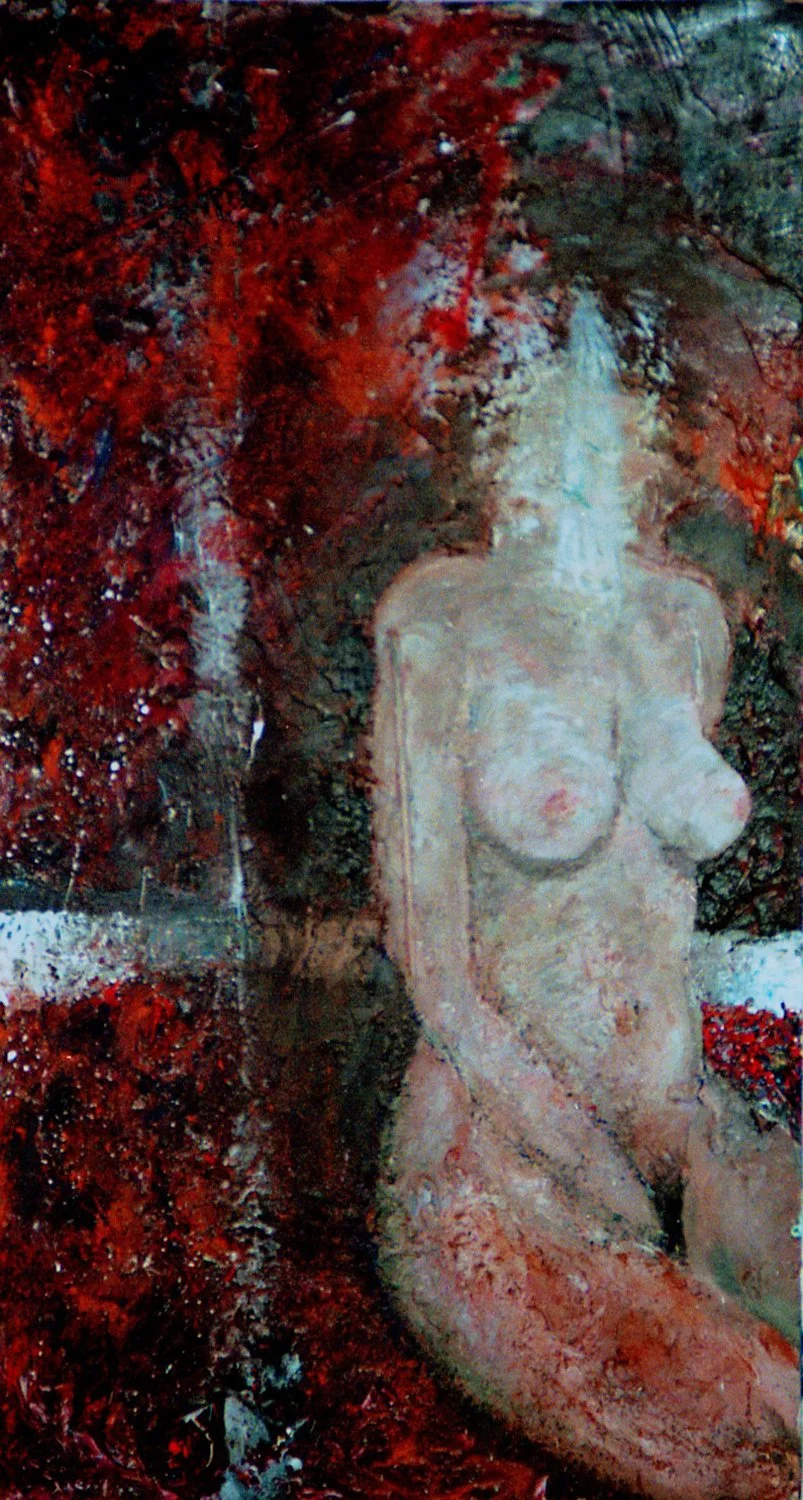 Nude 2, 2017, Oil, Acrylic, Powder on Board, 96 x 115 x 2.5 cm