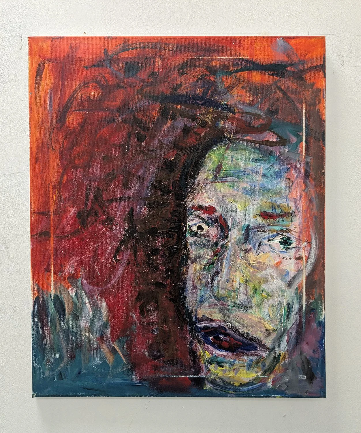 Untitled, 2018, Oil and Acrylic on Canvas, 58 x 84 x 4 cm