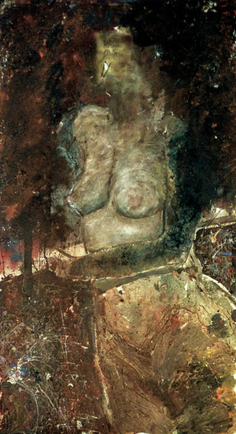 Nude 1, 2017, Oil, Acrylic, Powder on Board, 96 x 115 x 2.5 cm