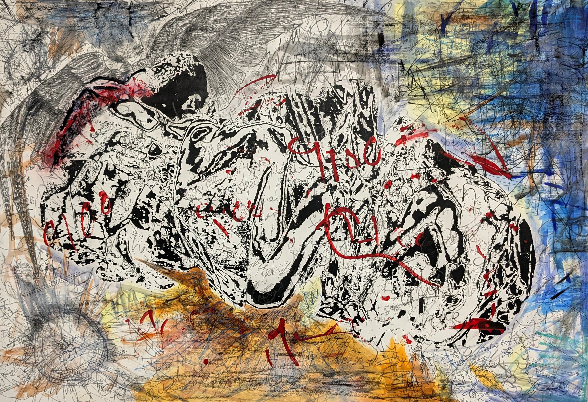 9,100, 2026, Mixed media, 84 x 118 cm