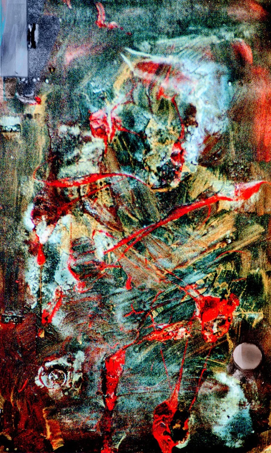 Meat Grinder, 2017, Acrylic on Board, 58 x 115 x 2.5 cm