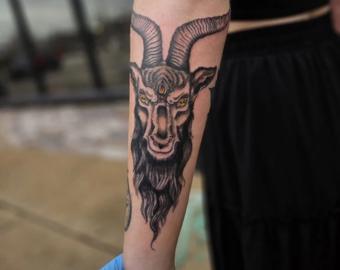illustrative black philip goat tattoo