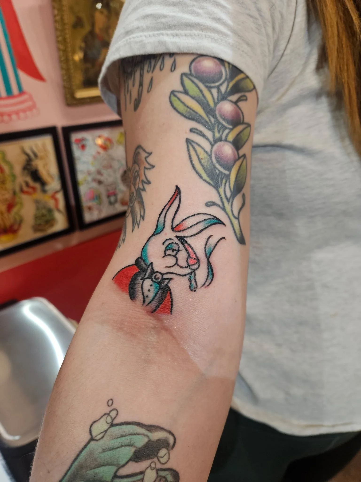 American traditional playboy bunny smoking