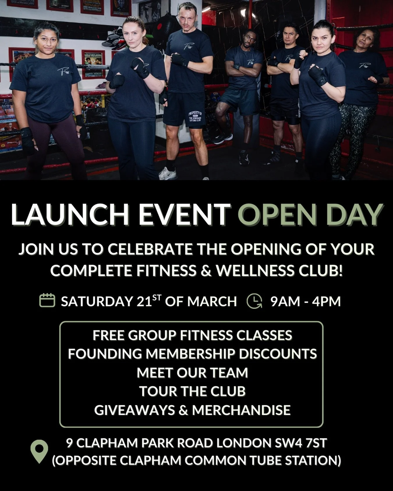 ❗️Launch Event Open Day Announcement❗️
⁣
⁣😁 Join Us To Celebrate The Opening Of Your Complete Fitness &amp; Wellness Club!
⁣
⁣✔️&lrm; Free&lrm; 50 Minute Group&lrm; Fitness&lrm; Classes&lrm; in&lrm; Boxing,&lrm; Strength,&lrm; Athletic&lrm; Performa