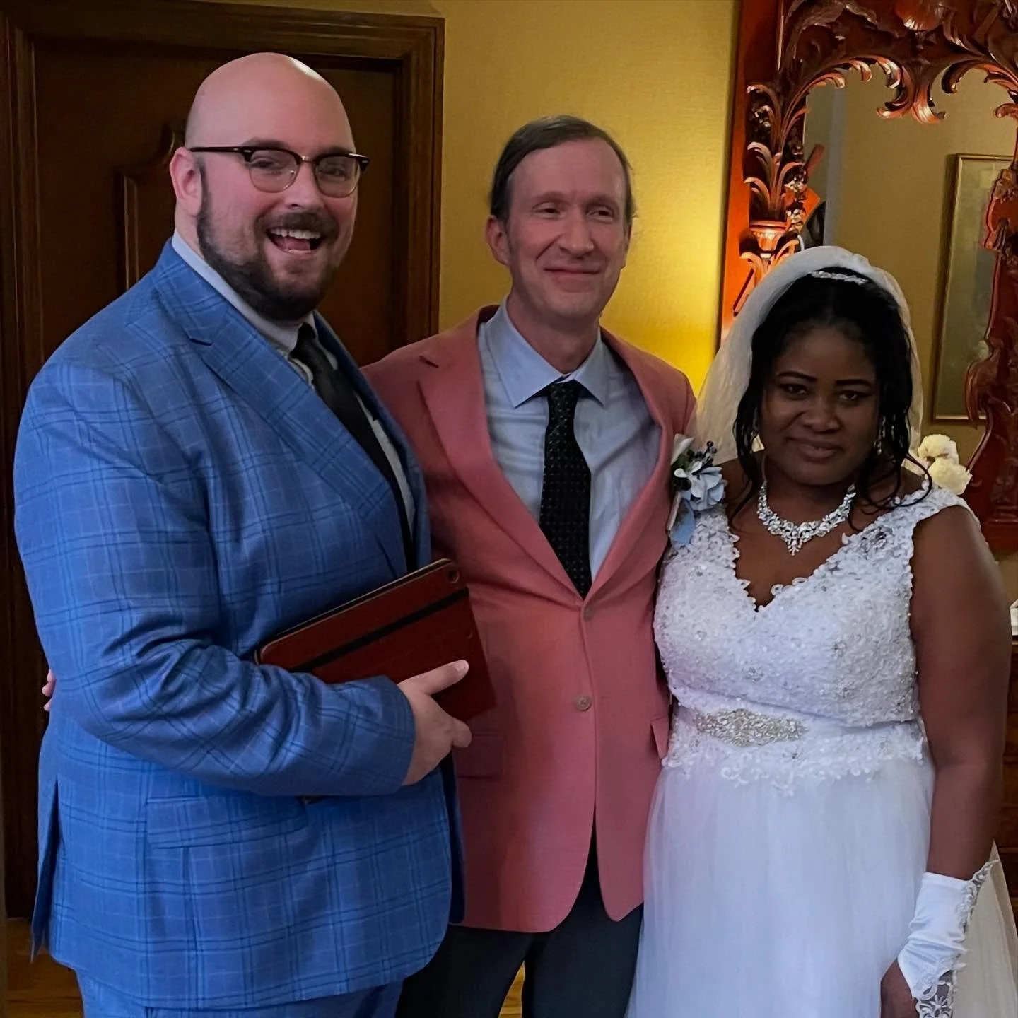 Taquise and Baker met at the Renaissance hotel. He heard her singing in the hallway and said &ldquo;You must be an American Idol!&rdquo; They&rsquo;ve been head over heels ever since. It was a joy to officiate for them this weekend. #nashvillewedding