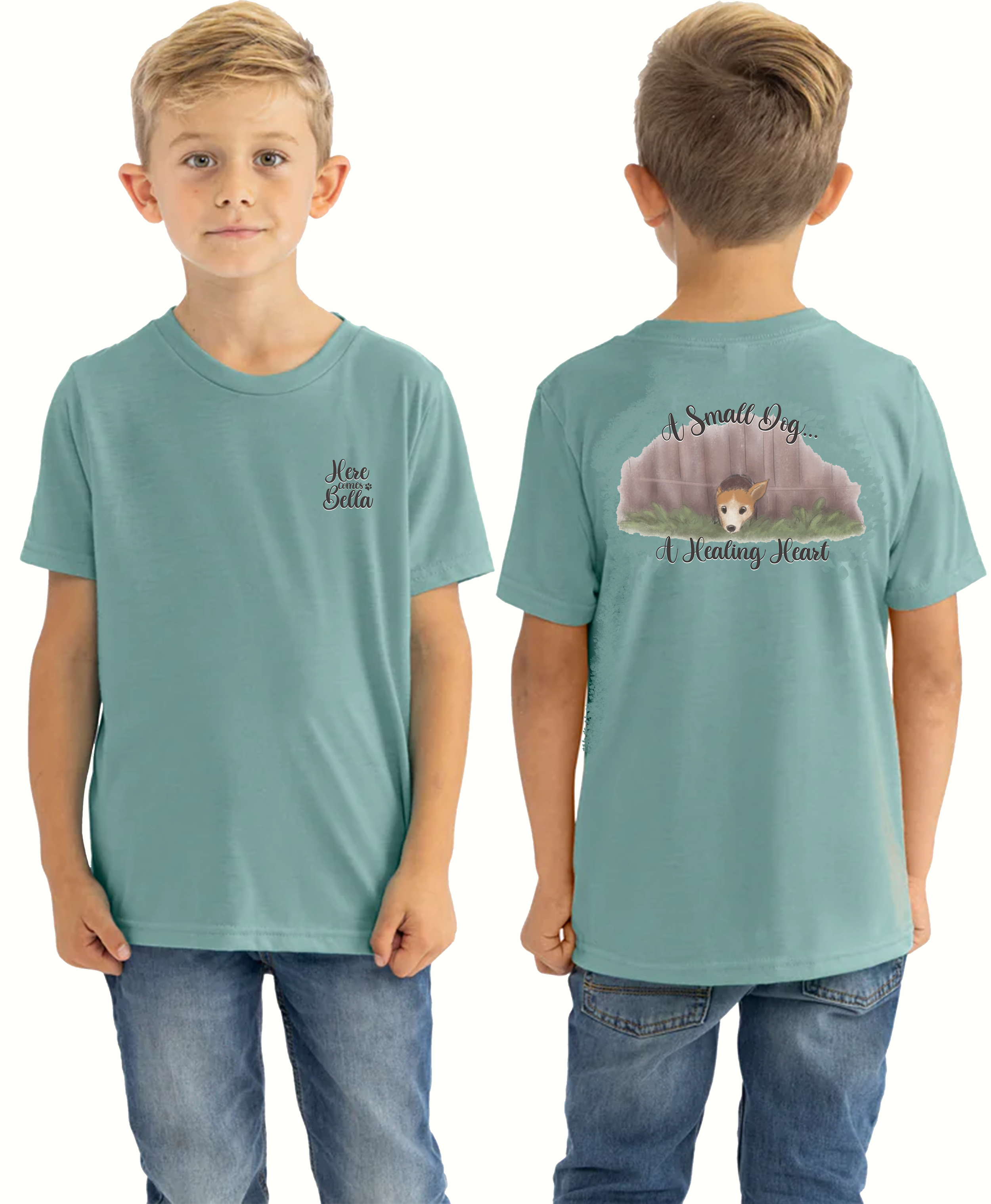 Here Comes Bella T-Shirt Boys Model Mockup Front & Back.png