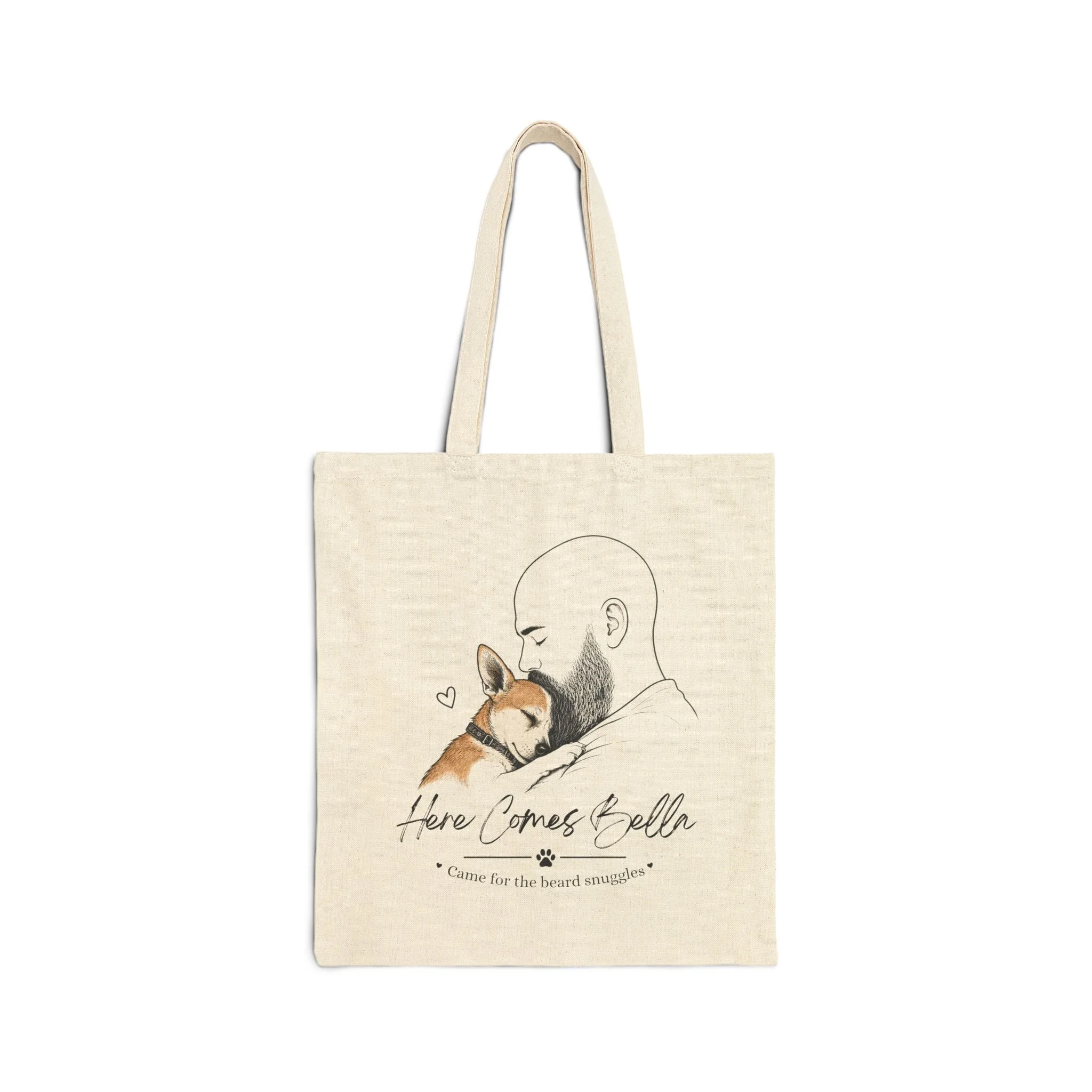 Here Comes Bella Canvas Tote Bag – Beard Snuggles Edition