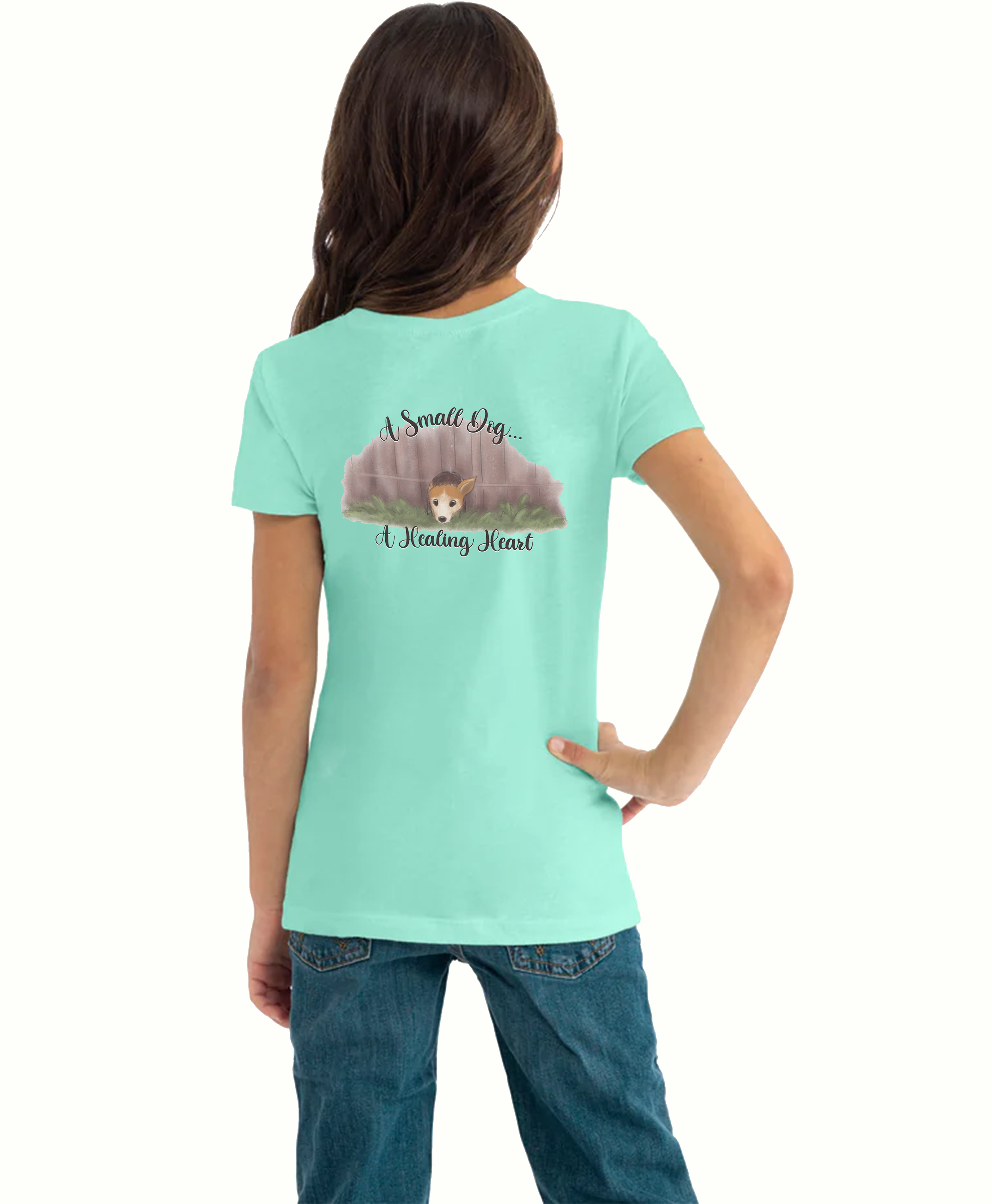 Here Comes Bella T-Shirt Girls Model Mockup Back.png
