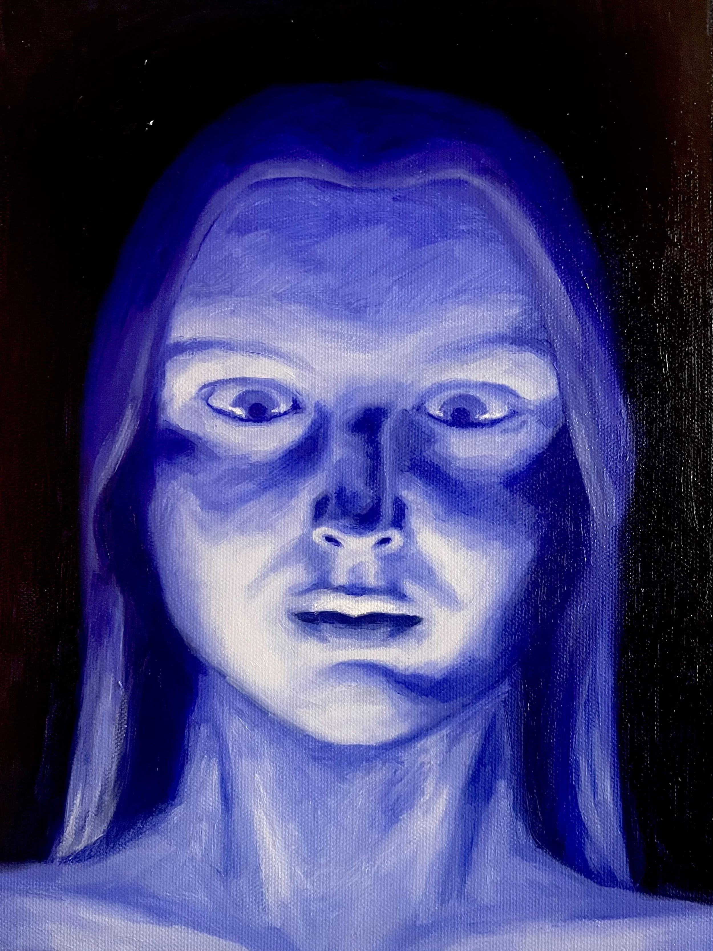 Portrait of a Cult Leader, 2025, oil on canvas, 12" x 9"