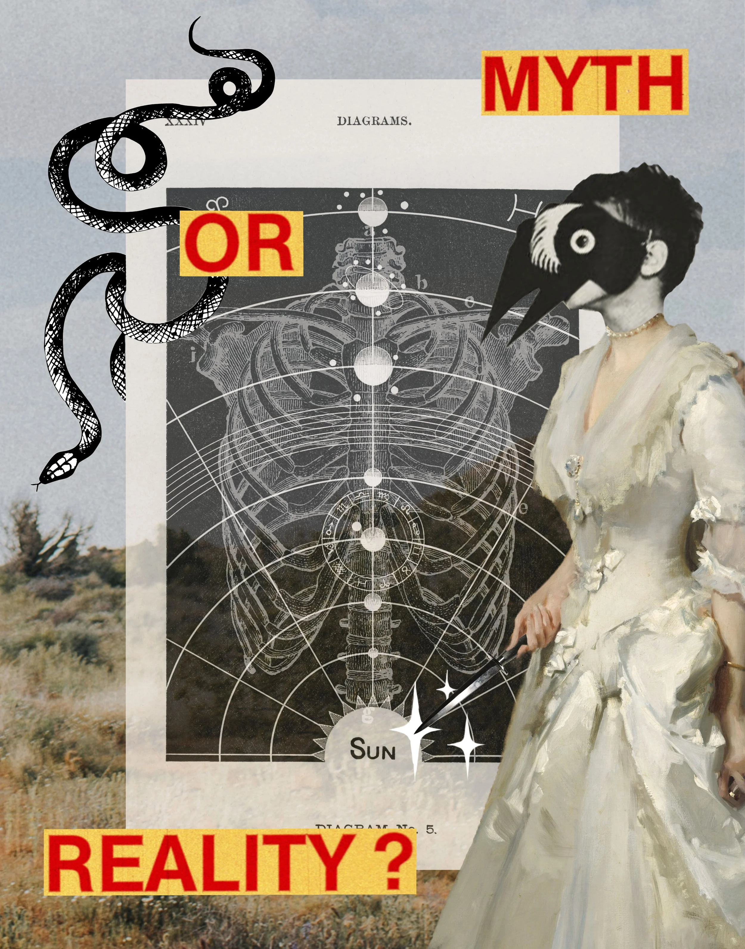 myth or reality?, 2023, digital collage, 14" x 11"