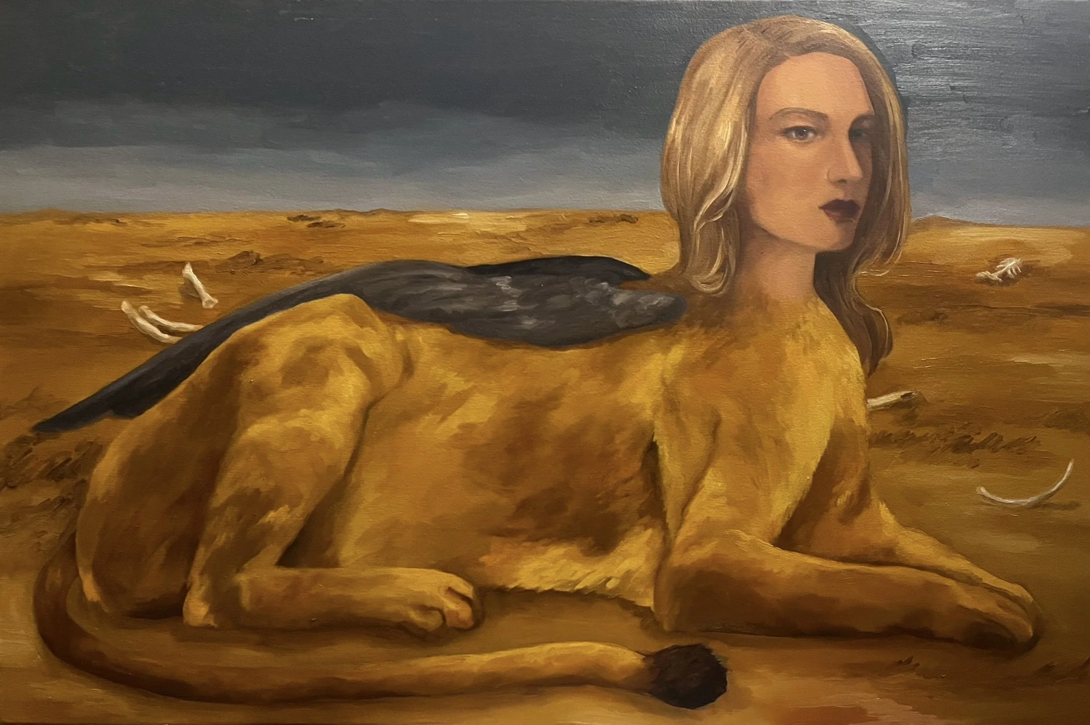 Sphinx, 2025, oil on canvas, 24" x 36"