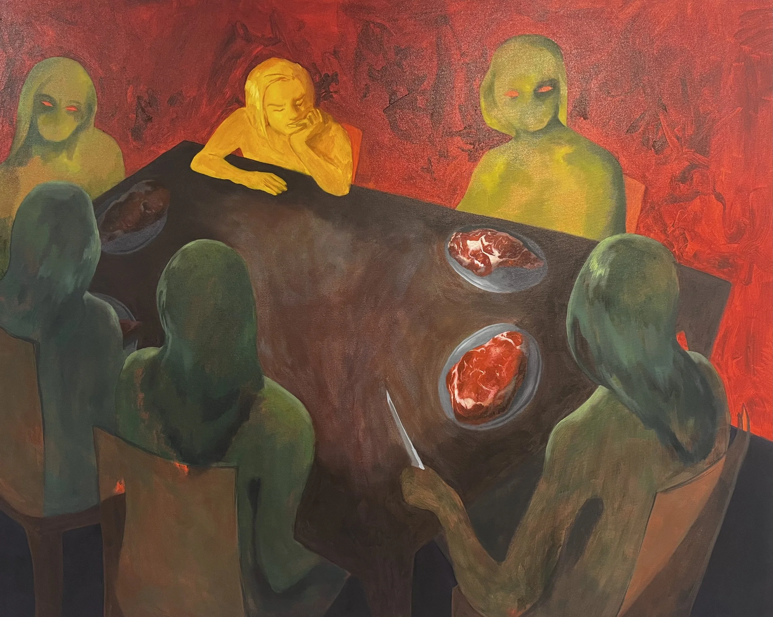 Dinner, 2024, oil on canvas, 48 x 60