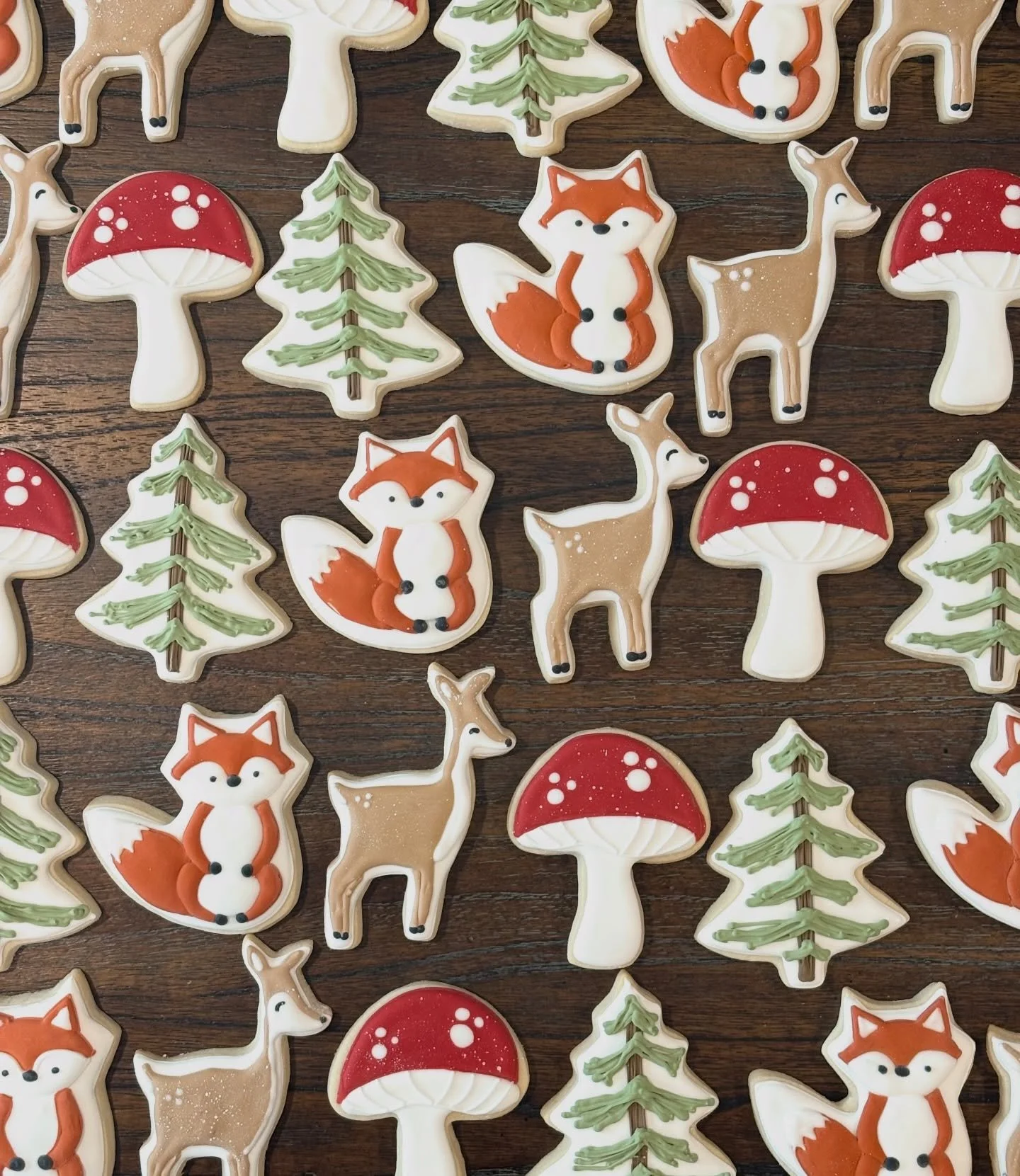 Woodland theme cookies!!🦊🌲🍄🦌

I&rsquo;m currently obsessed with the mushrooms! Drop a comment with your favorite from this set 👀

#decoratedsugarcookie #woodlandtheme #foxcookies #deercookies #treecookies
