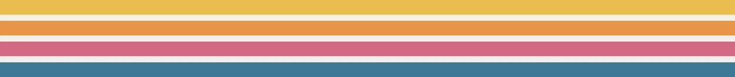 Horizontal striped pattern with beige, orange, pink, and blue colors.
