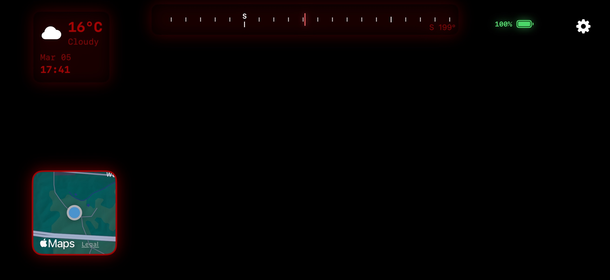 A screenshot of the OpticHUD overlay for display glasses