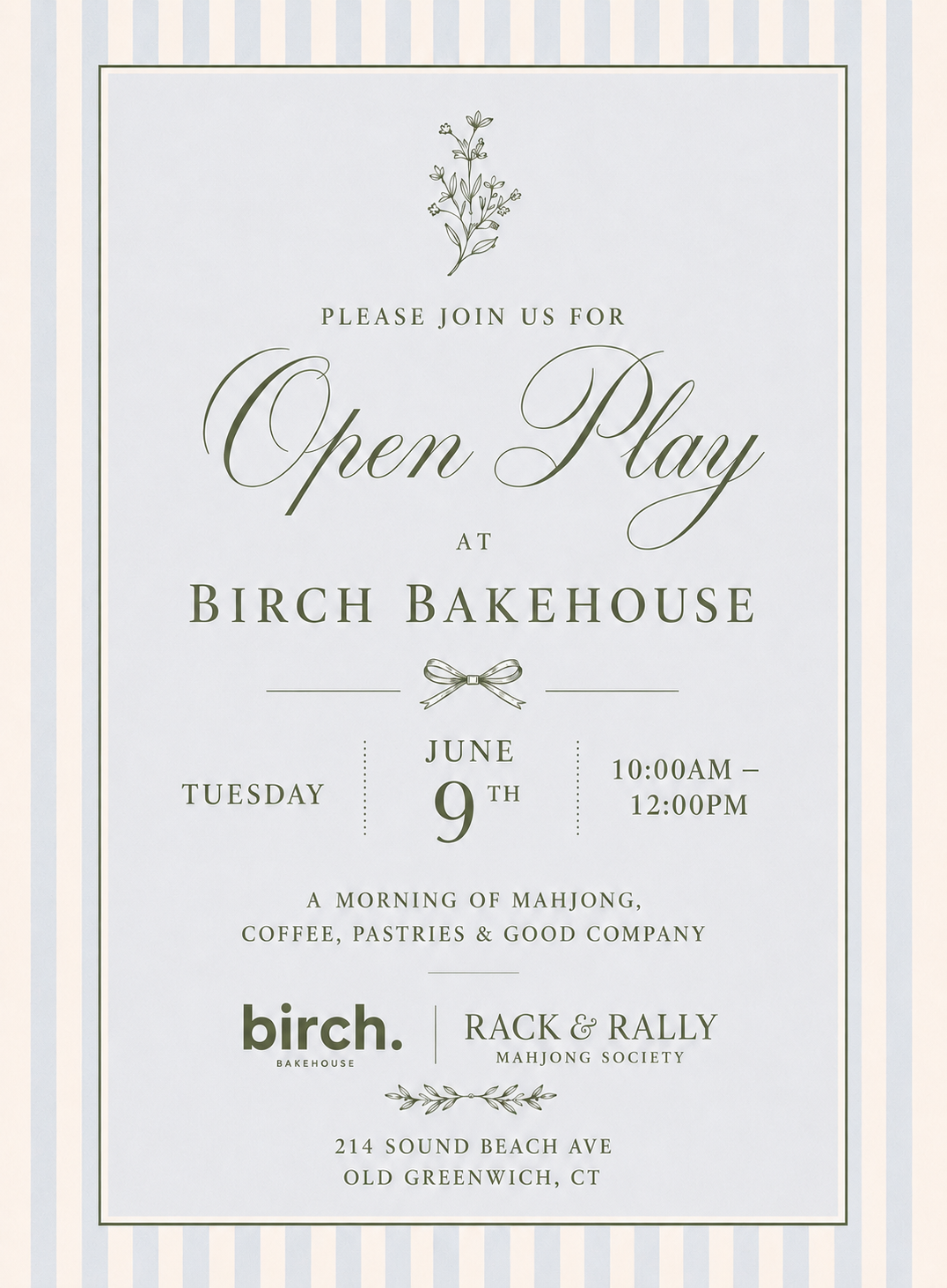 Open Play at Birch Cafe 