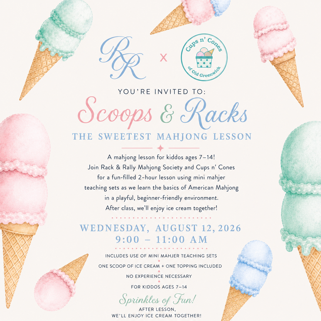 Scoops & Racks @ Cups n’ Cones