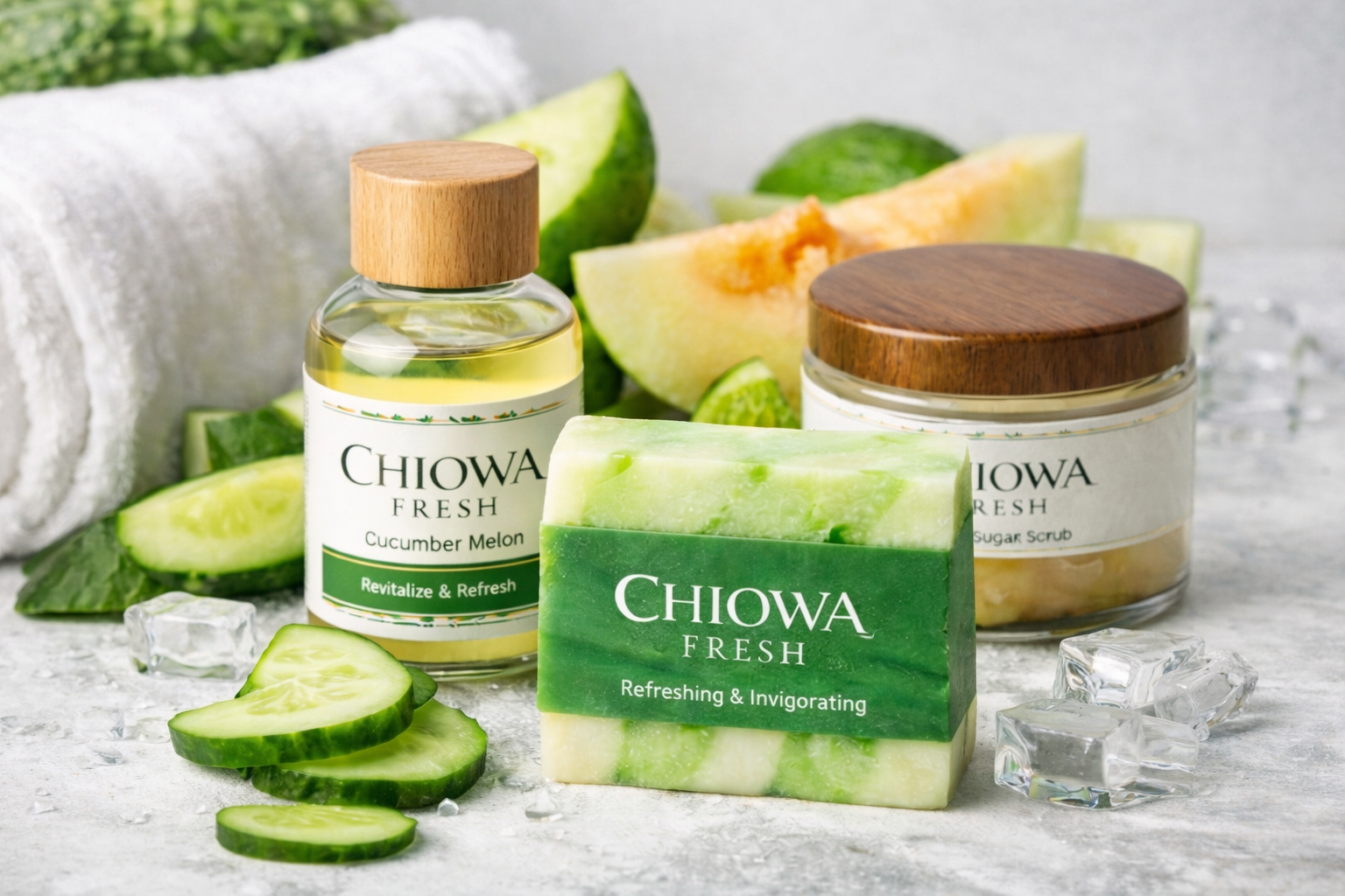 Cucumber melon ritual bath or shower set
