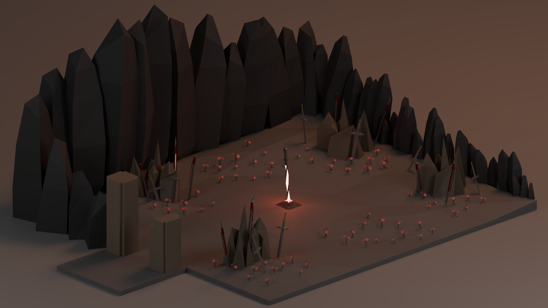 LOW POLY KILN OF THE FIRST FLAME