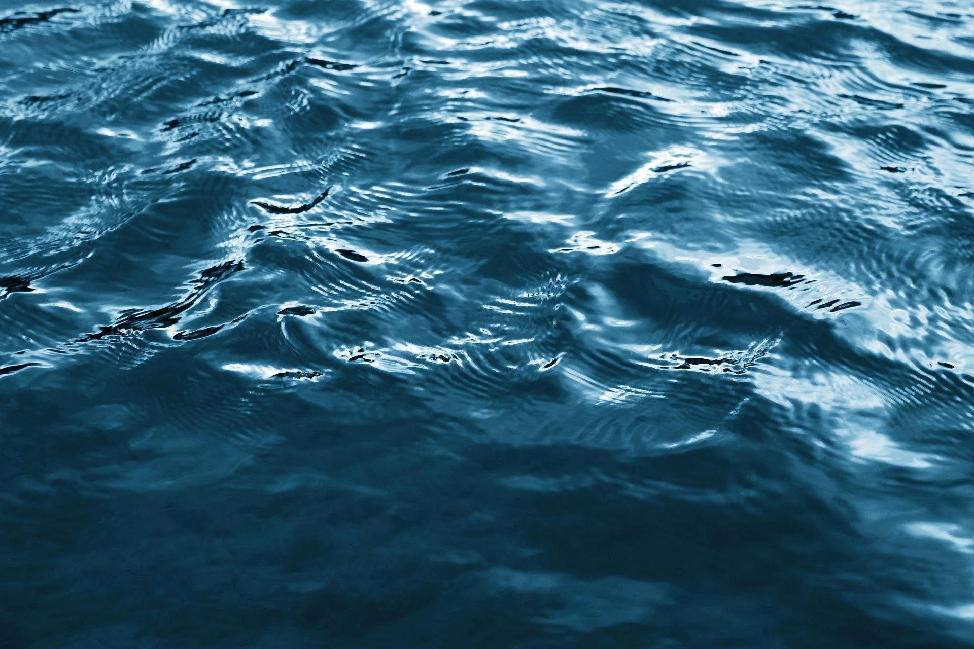Close-up of choppy ocean water with ripples and waves