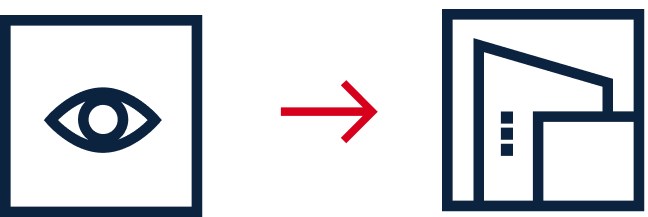 First image is an eye symbol, second image shows an open door.