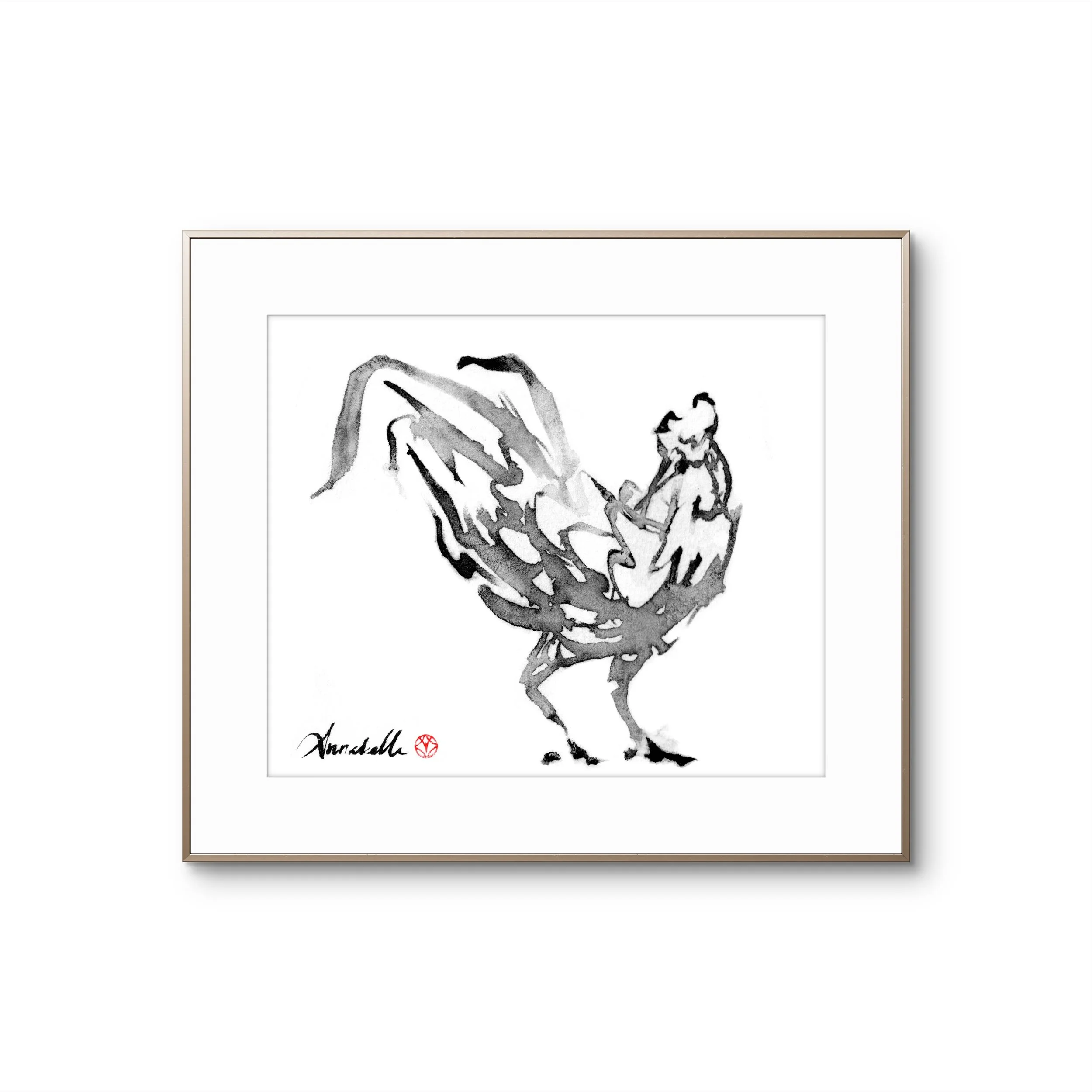 Lighten Glass Annabelle Rooster 15 Framed.JPG