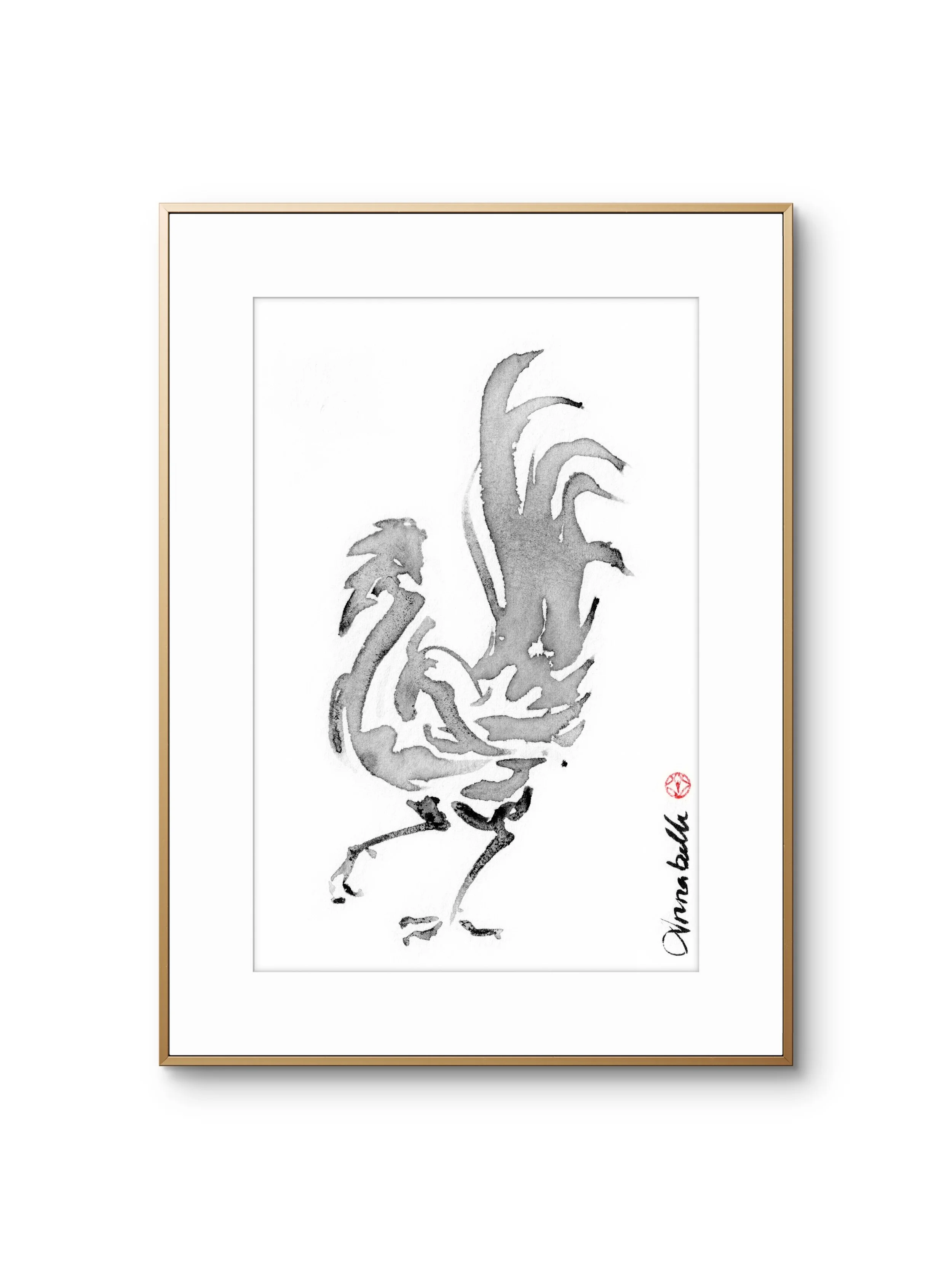 Lighten Glass Annabelle Rooster 4 Framed.JPG