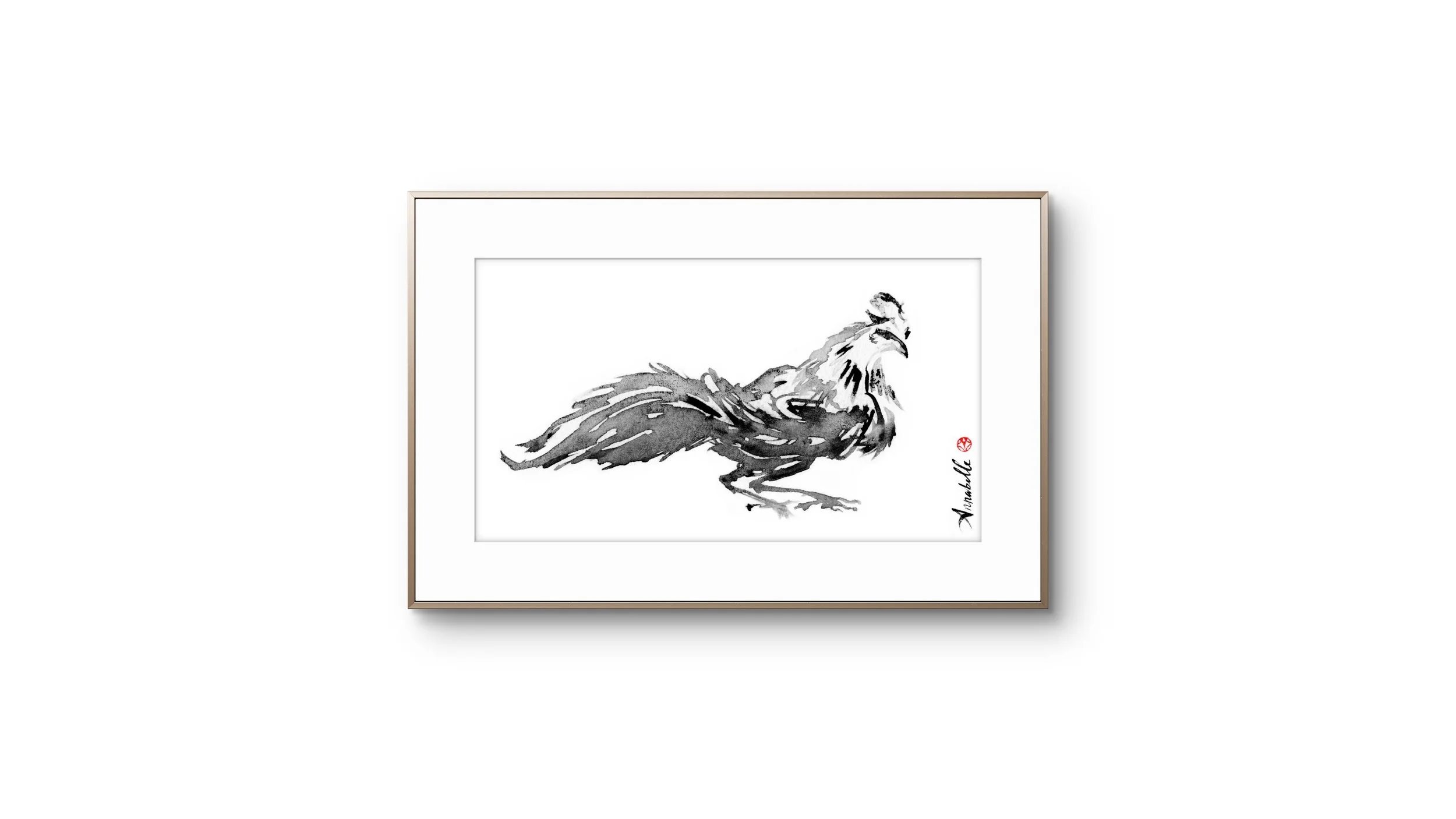 Lighten Glass Annabelle Rooster 10 Framed.JPG