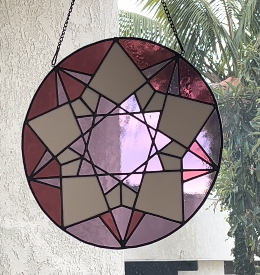 Twin Star Yoga Stained Glass Copper Foil Lighten Glass & Graphics by Annabelle