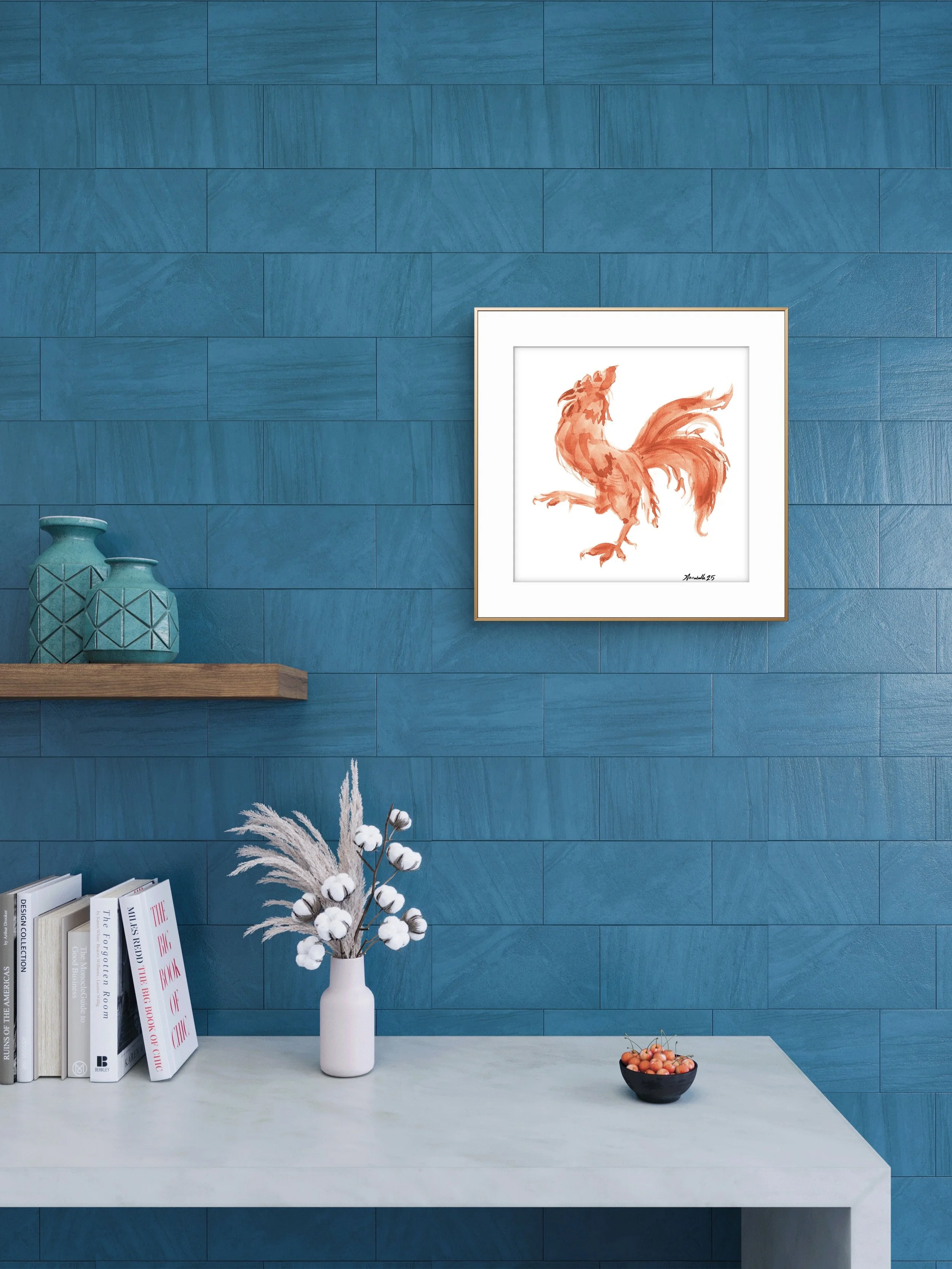 Timeless Rooster Drawing Framed 2.jpg